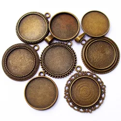 Cabochon pandantiv bronz caseta 25mm