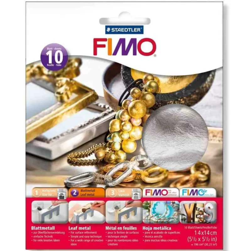 FIMO set 10 foițe metal