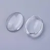Cabochon oval din sticlă transparentă