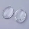 Cabochon oval din sticlă transparentă