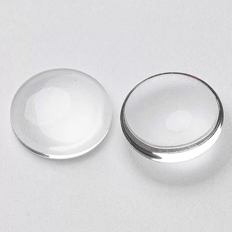 Cabochondin sticlă transparentă rotund