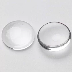 Cabochon din sticlă transparentă rotund