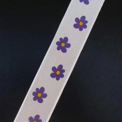 Panglică flori violet