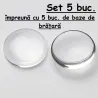 Bază brățară cu cabochon sticlă inclus set 5buc