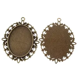 Cabochon pandantiv 61*48mm (40*30mm) bronz