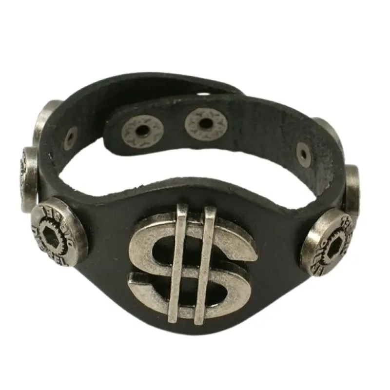 Brățări piele cu ținte Diesel și $