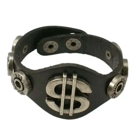 Brățări piele cu ținte Diesel și $