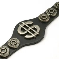 Brățări piele cu ținte Diesel și $