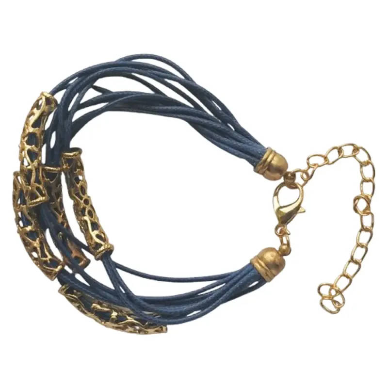 Brățări albastre simple cu accesorii aurii