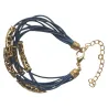 Brățări albastre simple cu accesorii aurii