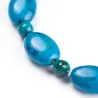 Mărgele crisocola naturală, cyan, ovale și rotunde, șirag 12cm
