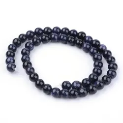 Mărgele goldsand albastru, 5.5mm, șirag 36cm~66buc