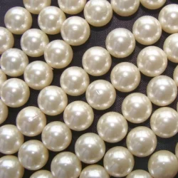 Margele perle imitatie sidef 10mm alb-bej -1buc