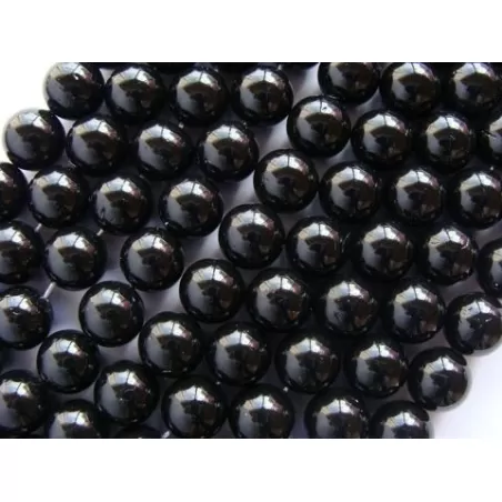 Margele perle imitatie sidef 10mm negre -1buc