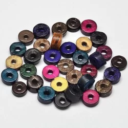 Margele cocos colorate 3*9mm 20g~75buc