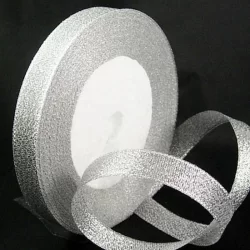 Panglică metalizată argintie